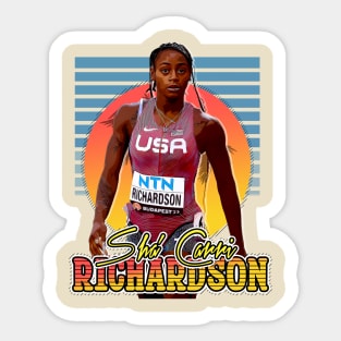 Retro Flyer Style Sha' Carri Richardson Fan Art Sticker